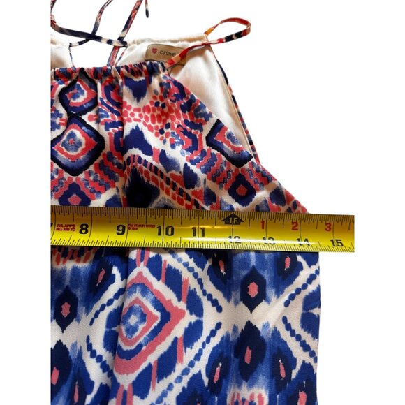 Cremieux XS Women Maxi Dress Boho Geometric Print Sleeveless Halter Summer Beach - Picture 10 of 10